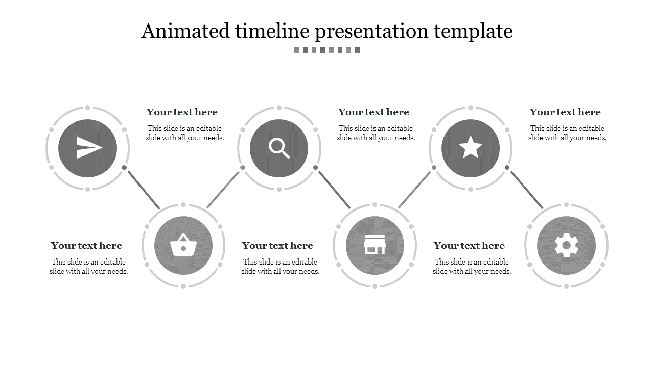 Animated timeline presentation template-Gray
